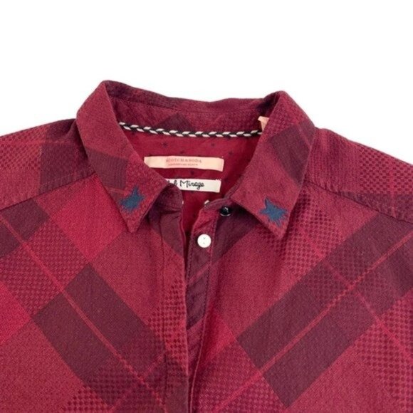 Scotch and Soda Club Mirage Button Down Shirt in Marroon - Picture 3 of 6